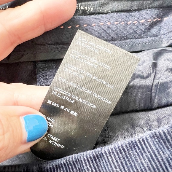 ANTHROPOLOGIE The Essential Collection Corduroy Straight Pants Anthro NEW Navy - Picture 5 of 6